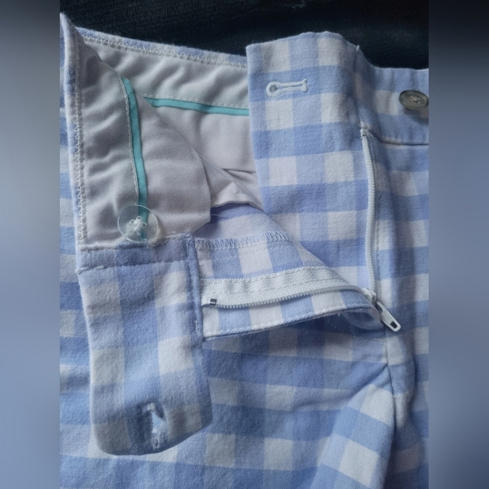 J.Crew Women's Plaid Stretch Cotton Shorts Blue & White 2 XS/S - Picture 7 of 16